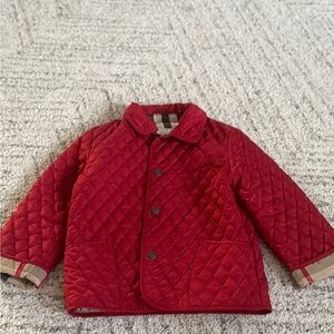 Burberry Red Quilted Kids Puffer Jacket
